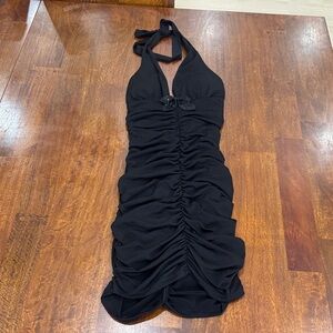 Y2K Sexy Cinched Tally Weijl Black Halter Dress
